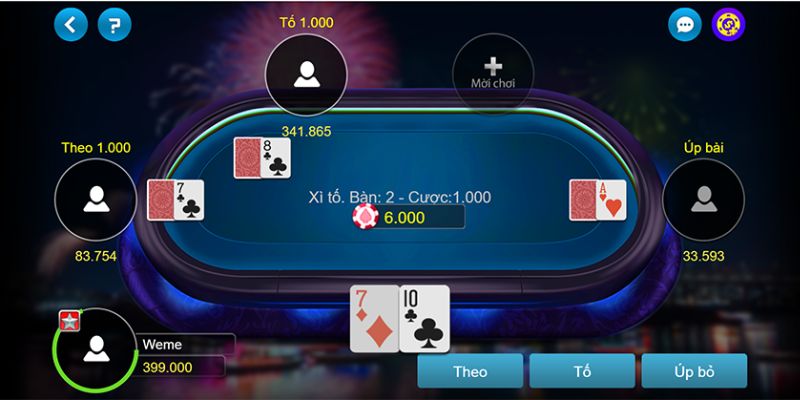 Tên gọi khác là Poker và sử dụng bộ bài 52 lá cùng với nhiều biến thể.